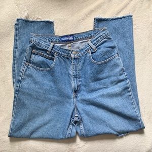 Light wash distressed denim